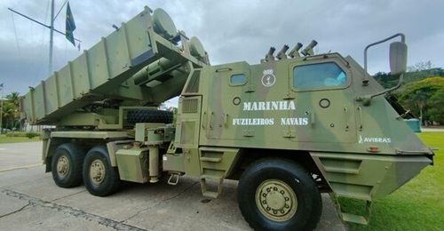 The integration of Brazil's MANSUP and MANSUP-ER anti-ship missiles with the Brazilian Navy's Astros II Mk 6 FN rocket launch systems (shown above) and frigates is part of efforts to reduce dependence on foreign technologies.