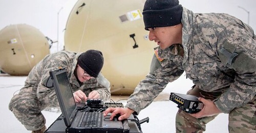 Soldiers from the 4th Infantry Brigade Combat Team conduct operational testing of tactical command communications software at Joint Base Elmendorf-Richardson, Alaska.