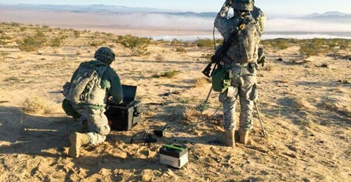 Soldiers with the 780th Military Intelligence Brigade conduct cyberspace operations at the National Training Center in Fort Irwin, California.