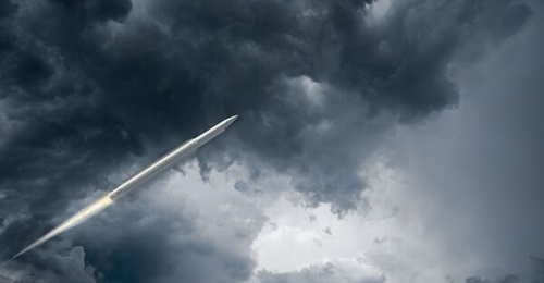 Artist's impression of a THOR-ER missile powered by Nammo's SFRJ engine  technology.