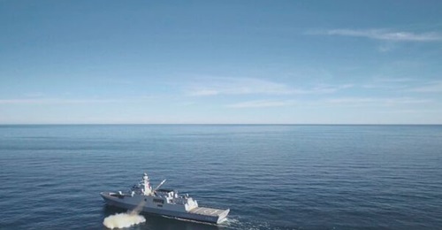 The Turkish Naval Forces Ada-class corvette TCG 
        
         (F-514) test-fires an Atmaca anti-ship missile in the Black Sea in early November 2019.