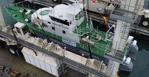 The first FPB 98 MKI on order for Ukraine is launched at the yard French shipbuilder OCEA in Les Sables d'Olonne on 9 December.