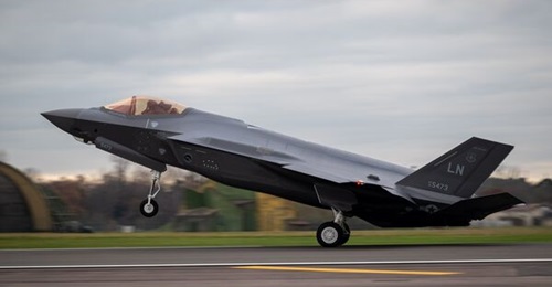 One of the initial four F-35As that arrived at RAF Lakenheath on 15 December.