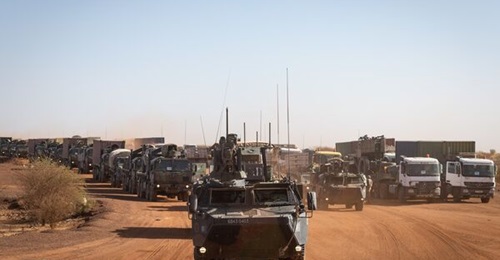 A French convoy evacuates the Timbuktu base in northern Mali in late November.