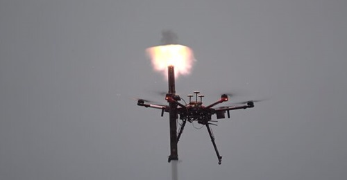 The 'M72 Airborne' concept: an M72 ASM RC round is launched from DJI Matrice 600 hexacopter drone demonstrator during a live-fire demonstration trial in Norway.