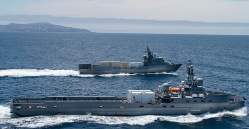 SCO's Ghost Fleet Overlord unmanned surface vehicles, NOMAD & RANGER, conduct underway operations off the coast of California in 2021. After transiting to the West Coast, almost entirely in autonomous mode, the vessels will continue fleet experimentati...