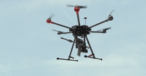 A multicopter armed with the Smash Dragon system.