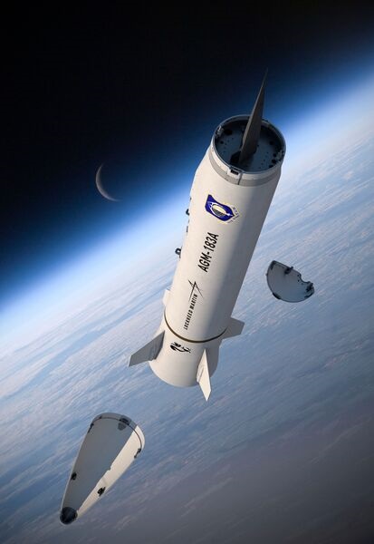An artist's rendering of the AGM-183A Air-Launched Rapid Response Weapon. The US Air Force has decided to delay making a production decision after a trio of failed booster flight tests in 2021.