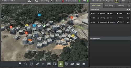 The system display of the Fire Weaver management terminal. Fire Weaver is set for a number of trials with special and regular forces.