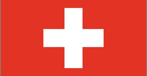 The flag of Switzerland.