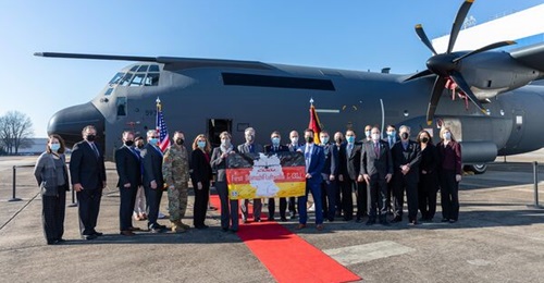A ceremony to mark the earlier official handover of the first Hercules to the Luftwaffe was held at the Marietta production facility in the US on 1 February.