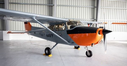 One of the four Cessna C-172S trainer aircraft formally handed over to the Philippine Navy on 10 February 2022.