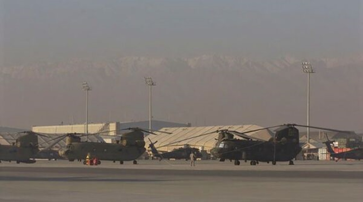 Bargram Airbase seen at the height of its operations in 2010, when it was the primary hub for all US and coalition operations in Afghanistan. In line with the wider withdrawal of Western forces, the facility has now reportedly been vacated by US and co...