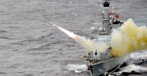 HMS 
        
         conducts a Harpoon Block 1C missile firing in May 2013. Harpoon Block 1C will be retired from service at the end of 2023 without immediate replacement.