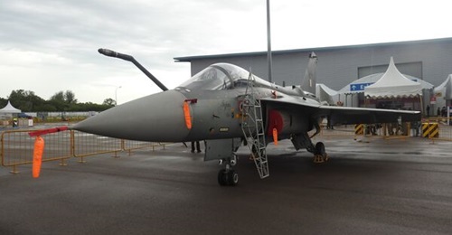 The Tejas Mk1 at the Singapore Airshow 2022.