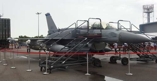A Republic of Singapore F-16 on display at Singapore Airshow 2022. Based on information received by 
        
         at the event, this example has yet to receive the upgrades that were disclosed by MINDEF in 2015.