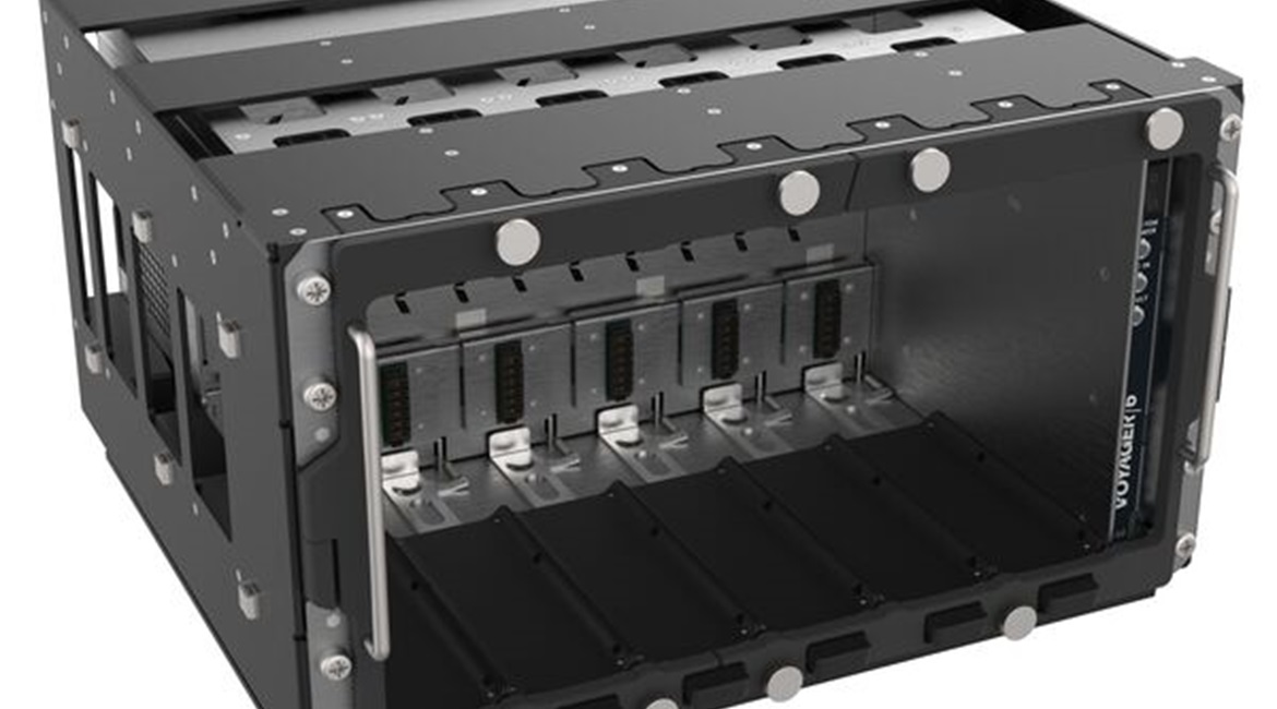 Klas Telecom's Voager 6 C5ISR networking chassis, capable of enabling seamless integration of tactical communications systems into military ground vehicles without requiring vehicle modifications.