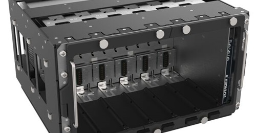 Klas Telecom's Voager 6 C5ISR networking chassis, capable of enabling seamless integration of tactical communications systems into military ground vehicles without requiring vehicle modifications.