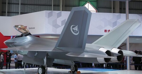 Rear aspect of the SAC FC-31 prototype. AVIC has established an office to promote FC-31 for export, the company announced in mid-February 2022.