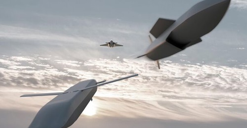 The FC/ASW preparatory phase will further mature and evaluate two guided weapon concepts: a long-range, low-observable subsonic missile (lower left); and a highly manoeuvrable, high supersonic missile (top right).