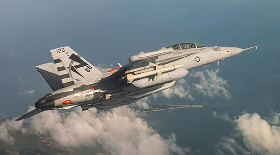 The NGJ0MB seen during flight trials aboard an EA-18G Growler.