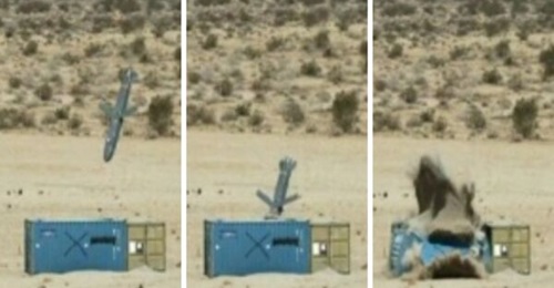 An upgraded Storm Shadow SPEAR Cap 4 long-range deep-strike weapon engages a target during operational evaluation trials at the US Naval Air Weapons Station China Lake, California, in mid-2021.