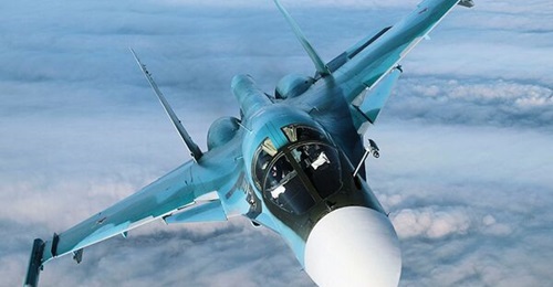 A file photo of the Su-34 'Fullback' long range strike aircraft of the VKS. Video footage was posted on 28 February showing the type operating over Ukraine for the first time.