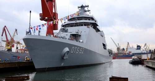 The Qatari navy's second training ship, 
        
         was commissioned on 25 February.