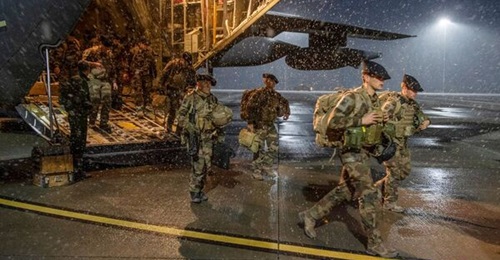 French light mountain infantry of the VJTF arriving in Romania.