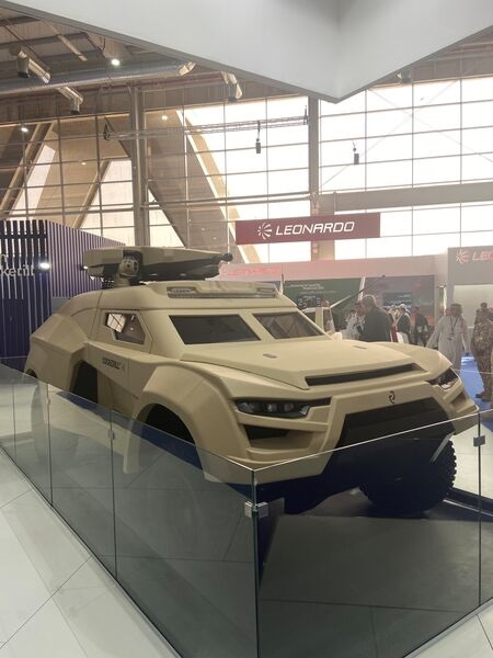 The i-X vehicle displayed by John Cockerill Defense at the inaugural World Defense Show held in Riyadh.
