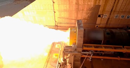 South Korea plans to develop hybrid rocket engines to launch defence satellites. The move comes after the country conducted tests of a new solid-propellant rocket engine in July 2021 (pictured).