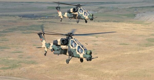 The Philippines has taken delivery of the first two of six TAI T129B attack helicopters (examples of which are pictured above).