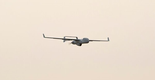 Insitu's Integrator in flight. The UAS does not require a runway for take-off or landing, enabling forces to use the system from forward and remote locations.