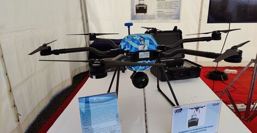An image of Bharath Electronic Limited (BEL) new tethered airbase surveillance drone.