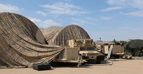 The US Army command post during the Joint Warfighting Assessment 21 at Fort Carson, Colorado, which was the culmination of testing for CPCE Increment 1.