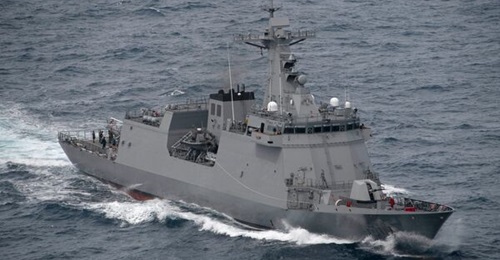 Philippines Navy frigate BRP 
        
         (FF-150) steams in a multinational formation during a photo exercise off the coast of Hawaii during the Rim of the Pacific (RIMPAC) exercise.