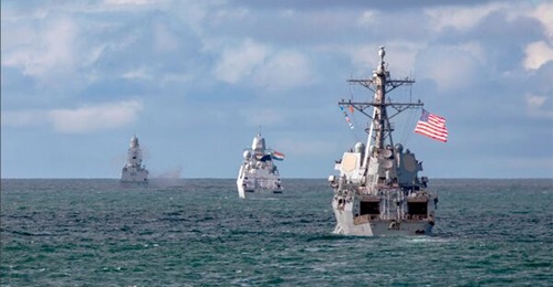 equipped with the SMART-L MM/N radar and USS 
        
        are pictured
        
        during the 'ASD/FS-21' exercise.