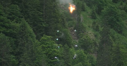 Octocopters begin to drop like flies after being hit by air bursts from AHEAD munition fired by a Revolver Gun Mk 3 at Rheinmetall's Ochsenboden firing range in Switzerland on 23 June.