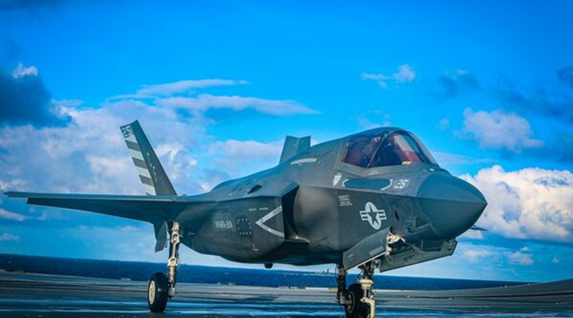 An F-35B aboard Her Majesty's Ship (HMS) 
        
         at sea on 10 Oct 2020. The Pentagon services buying the F-35 face nearly USD6 billion in sustainment cost overruns by 2036 that they project as unaffordable because of increasing sust...