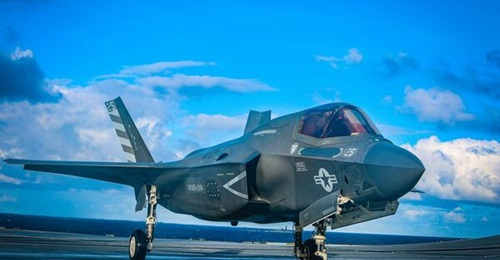 An F-35B aboard Her Majesty's Ship (HMS) 
        
         at sea on 10 Oct 2020. The Pentagon services buying the F-35 face nearly USD6 billion in sustainment cost overruns by 2036 that they project as unaffordable because of increasing sust...