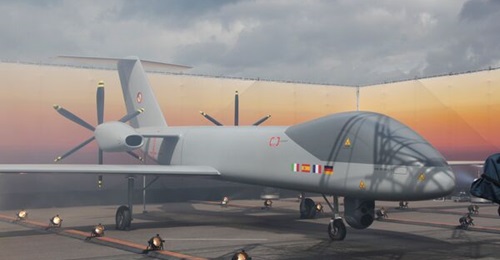 Seen at the unveiling of the mock-up in 2018, the Eurodrone is to be powered by a pair of Avio Aero Catalysts propulsion systems.