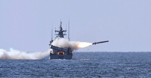 The Harbah naval cruise missile being fired from PNS