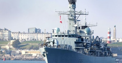 HMS 
        
         sails from Devonport on 25 March.