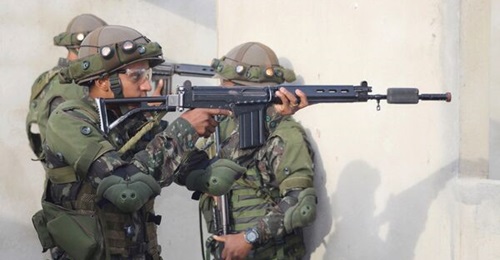 Brazilian Army soldiers using Saab's GAMER Manpack laser-based TES equipment during a Military Operations in Urban Terrain exercise. According to Saab representatives, the KDF will receive sufficient equipment for a light-role infantry battlegroup of a...