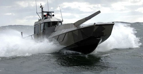 Patria's NEMO Navy mounted onboard a fast patrol craft.