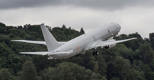 The tenth P-8I Neptune for the Indian Navy departs Boeing's production facility near Seattle, Washington.