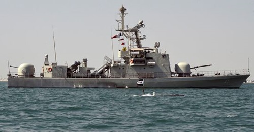 The new Leonardo sensors can be seen on RBNS 
        
         during an unmanned vessel exercise on 26 October 2021.