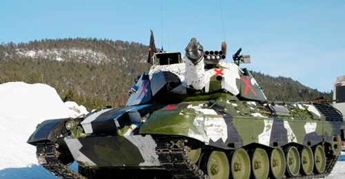 Norwegian Leopard A1 Main Battle Tank (MBT) from 2nd Armoured Battalion seen during Exercise 'Battle Griffin 2005'.