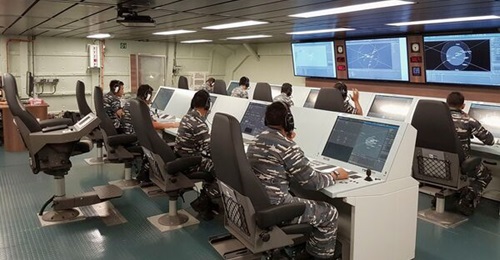 The agreement includes plans to co-develop a 'national' combat management system (CMS) based on Thales' TACTICOS CMS. The image shows the combat information centre in the Indonesian Navy's Sigma 10514-class frigate - KRI 
        
        - fe...