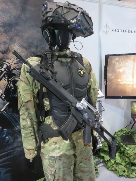 The Agincourt BattleVR system shown with a haptic vest.